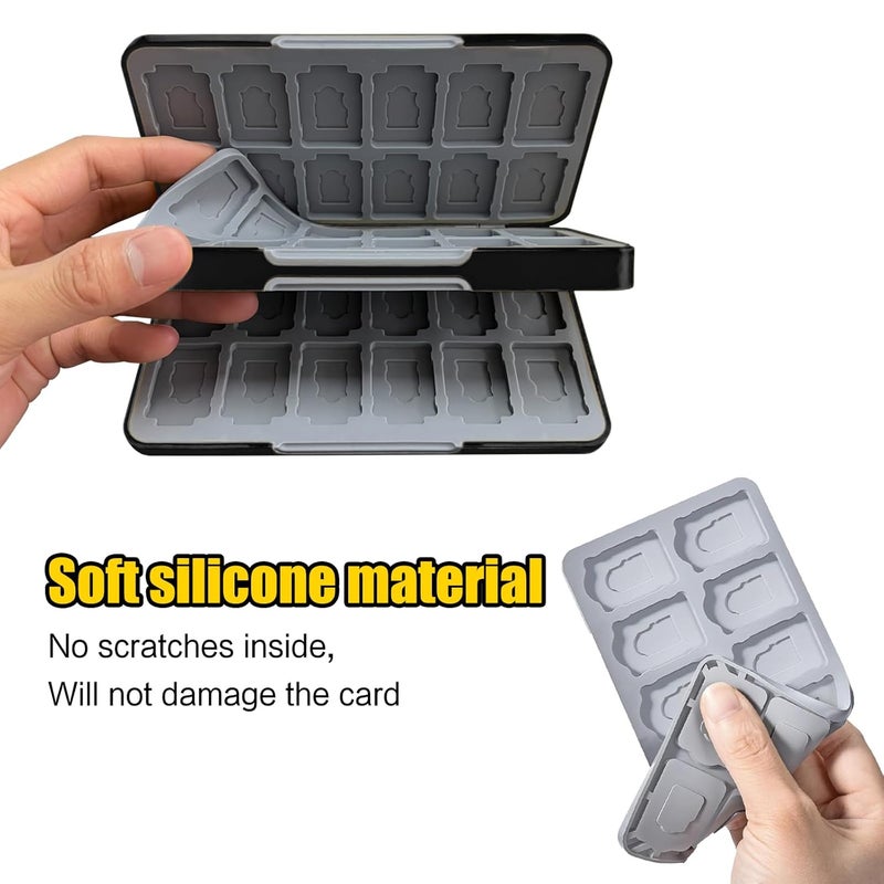 doepeBAE Switch Game Card Case Compatible with Nintendo Switch,Game Card Storage Holder,New Portable Thin Card Protection Case with 48 Game Card Slots and 48 TF Card Slots (S Blue) - Image 2
